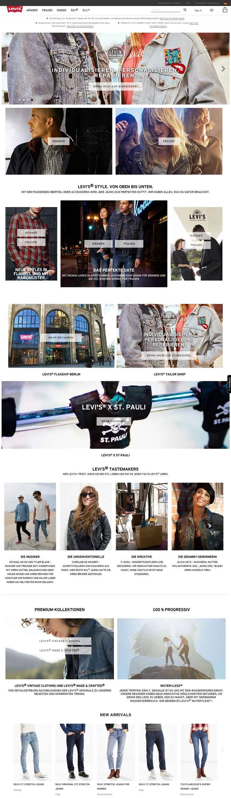 リーバイス公式ドイツオンラインストア：リーバイス ドイツ