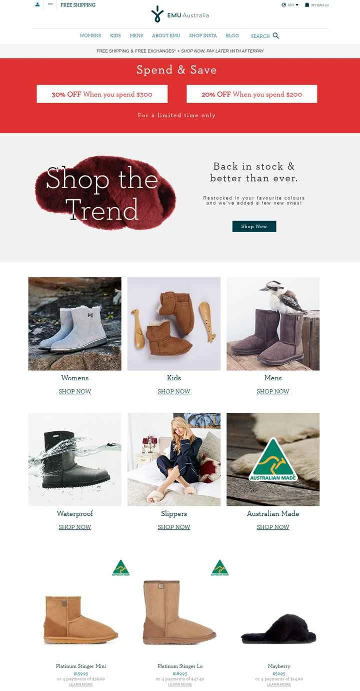 EMU Australia公式サイト：オーストラリアの地元スノーブーツブランド