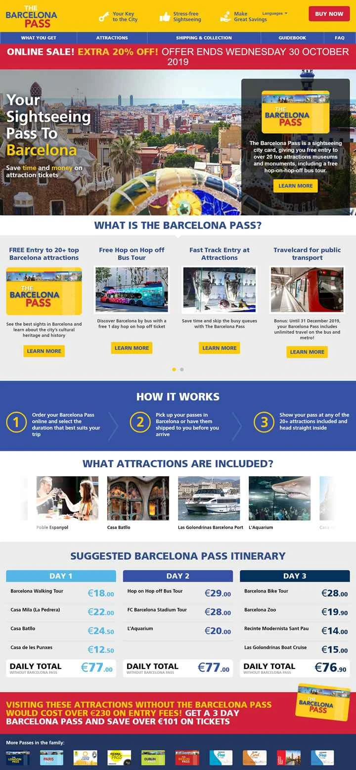 バルセロナ観光パス：Go Barcelona Pass