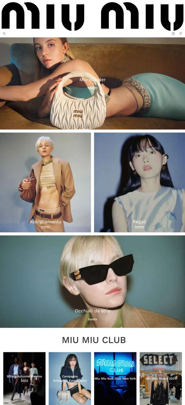 ミュウミュウ公式サイト：プラダの若々しいサブブランド