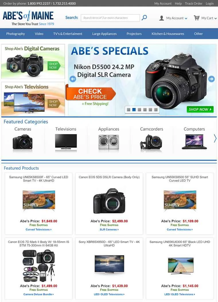 Abe's of Maine: 1979年からカメラと電子機器を販売