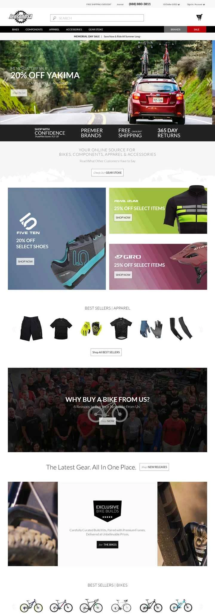 アメリカのオンラインバイクショップ、Jenson USA。