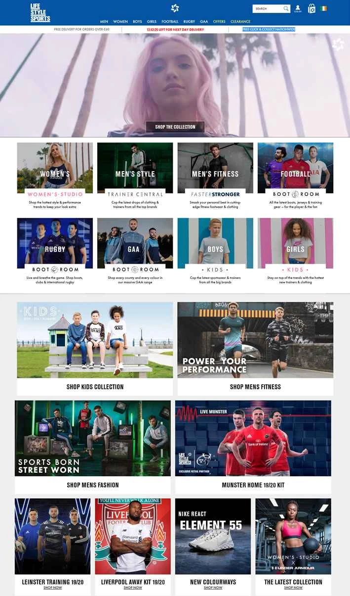 アイルランド最大のスポーツ用品小売業者：ライフスタイルスポーツ