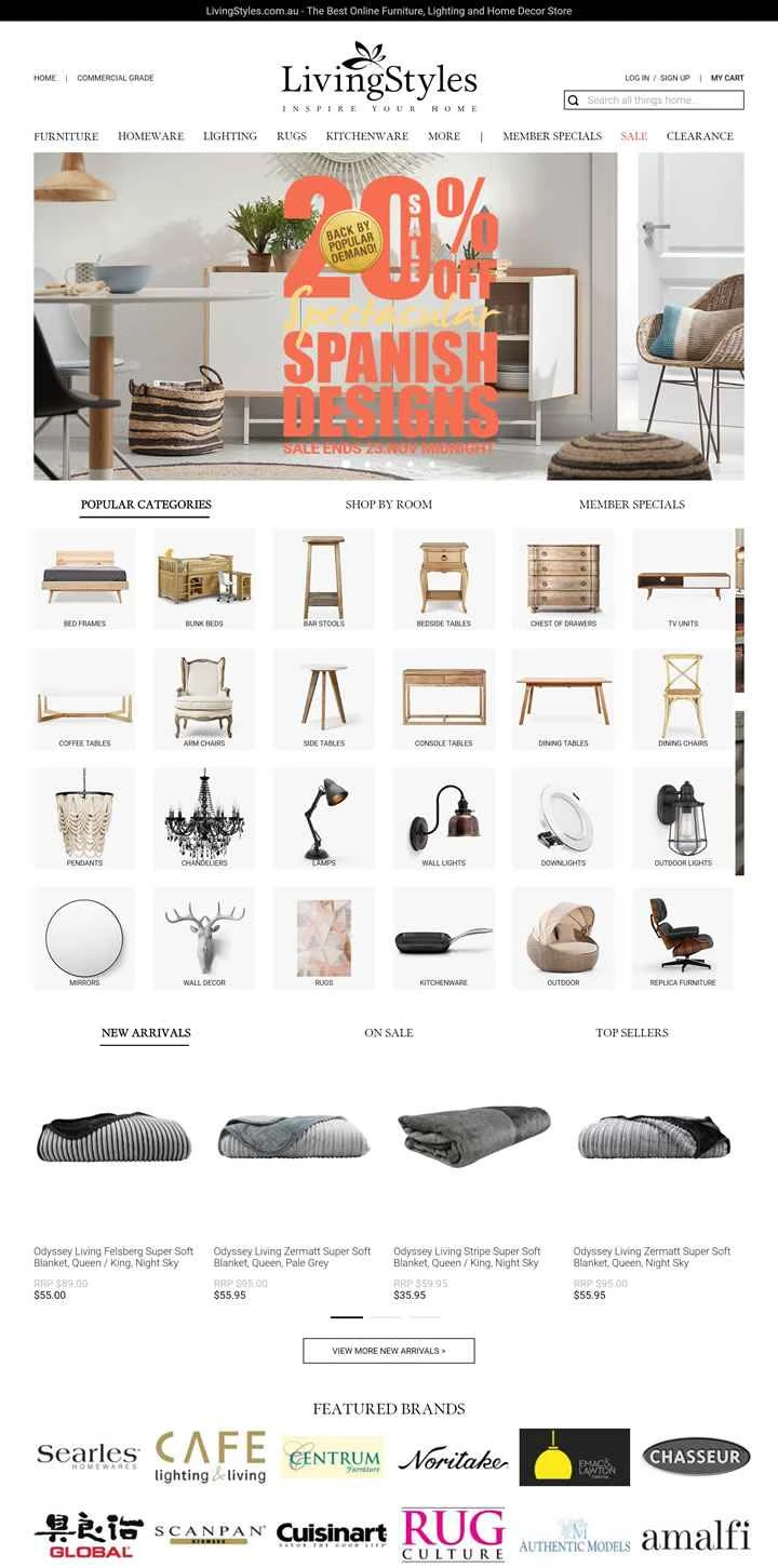 LivingStylesは、オーストラリアのオンライン家具、照明、インテリアストアです。