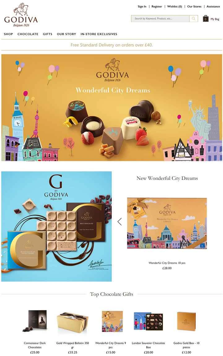 ゴディバチョコレートUK公式サイト：ベルギー産ゴディバチョコレート