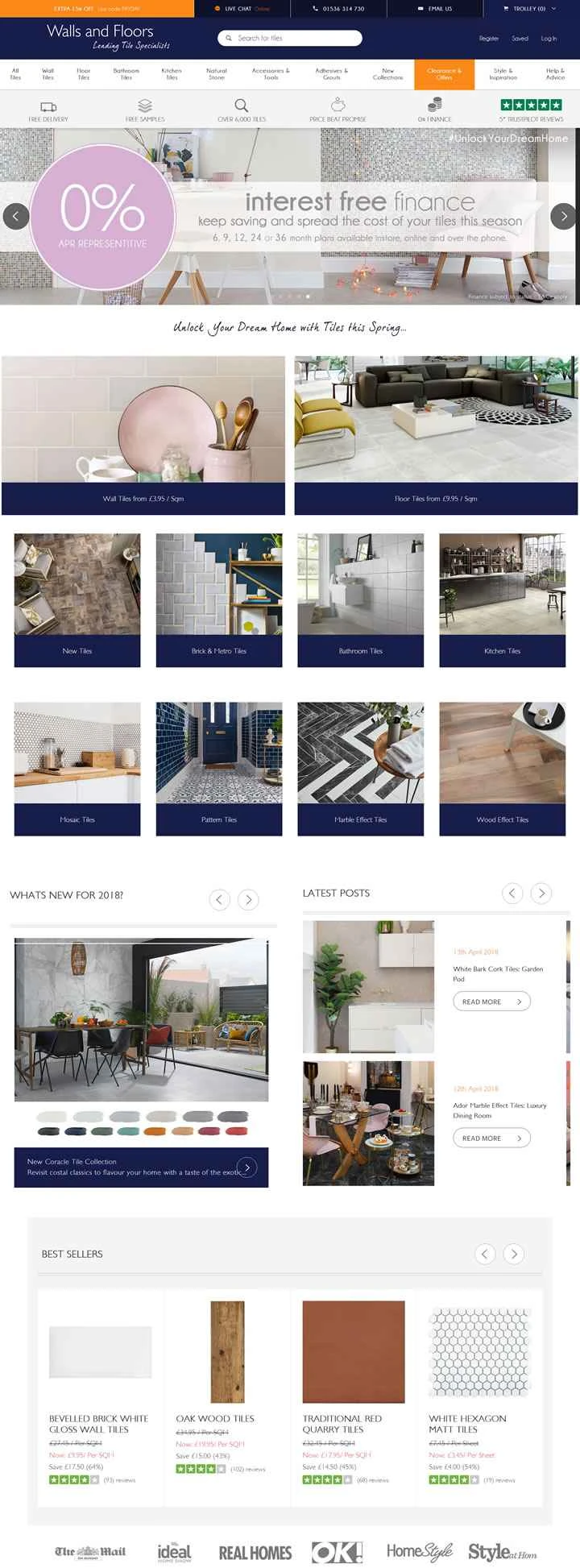 英国を代表するタイル専門業者：壁と床