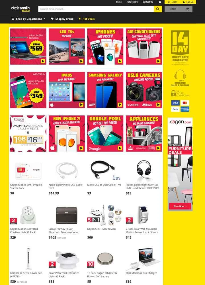 オーストラリアの家電ショッピングサイト：Dick Smith