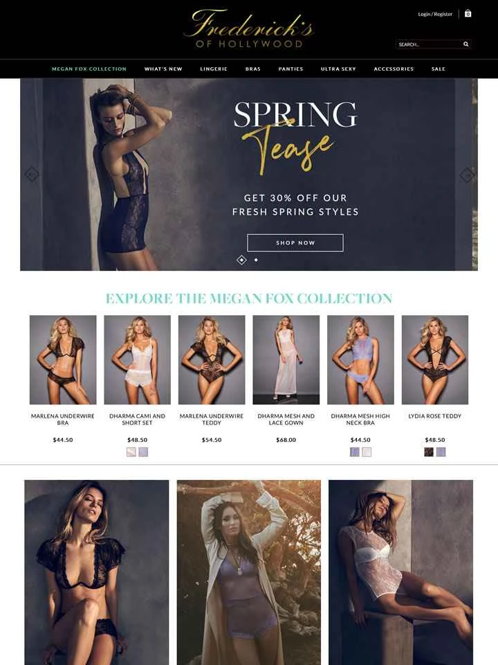 アメリカの有名な女性用ランジェリー小売業者、フレデリック・オブ・ハリウッド