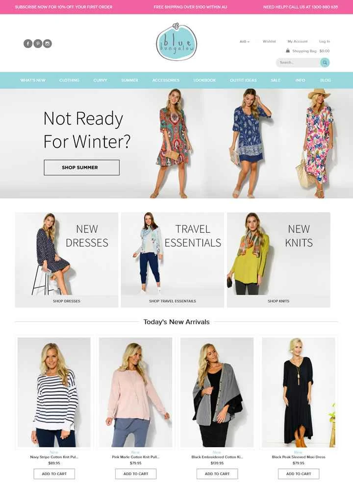 オーストラリアの女性向けファッションオンライン：ブルーバンガロー