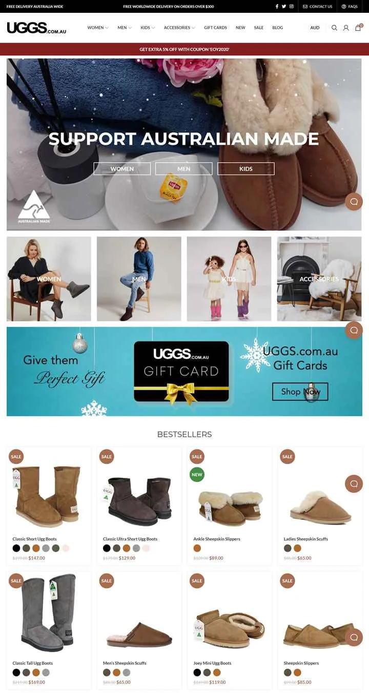 オーストラリアのUGGブーツのスーパーマーケット：Uggs.com.au