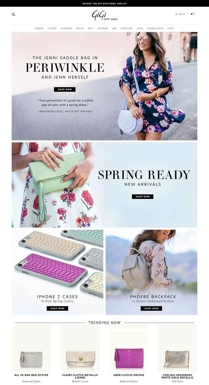 アメリカの本革ハンドバッグブランド、GiGi New York。