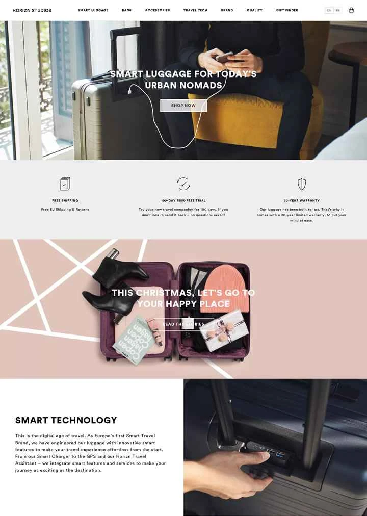 スマートスーツケース：Horizn Studios