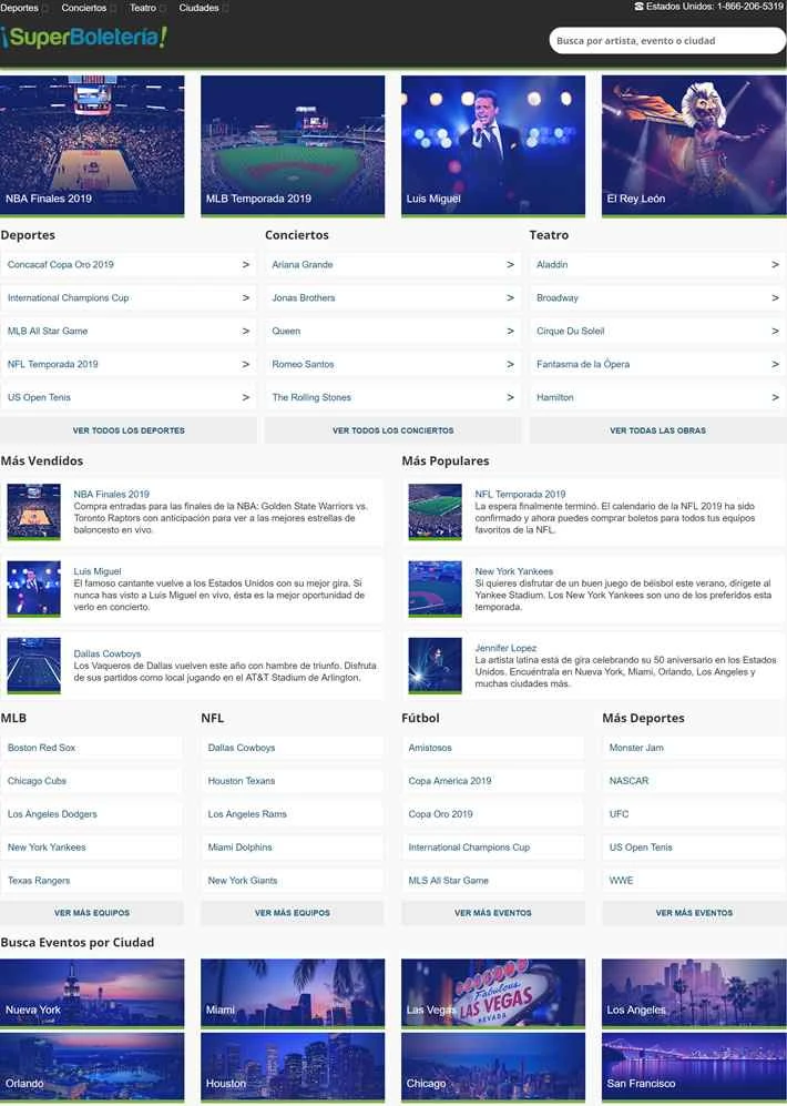 スペイン語オンラインチケットマーケットプレイス：SuperBoletería