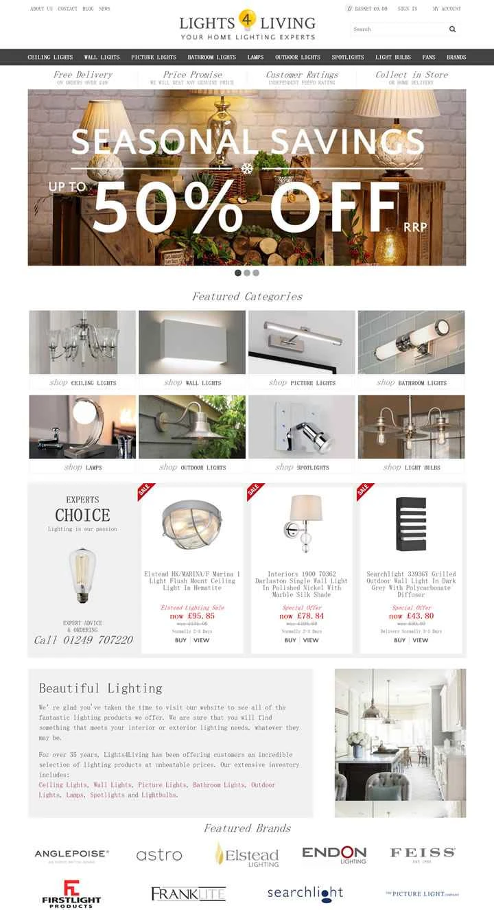 Lights4living は、英国全土で幅広い照明製品を取り扱うウェ​​ブサイトです。