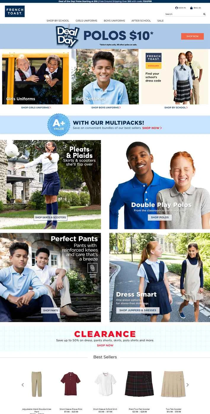 アメリカの学校制服オンラインストア：フレンチトースト