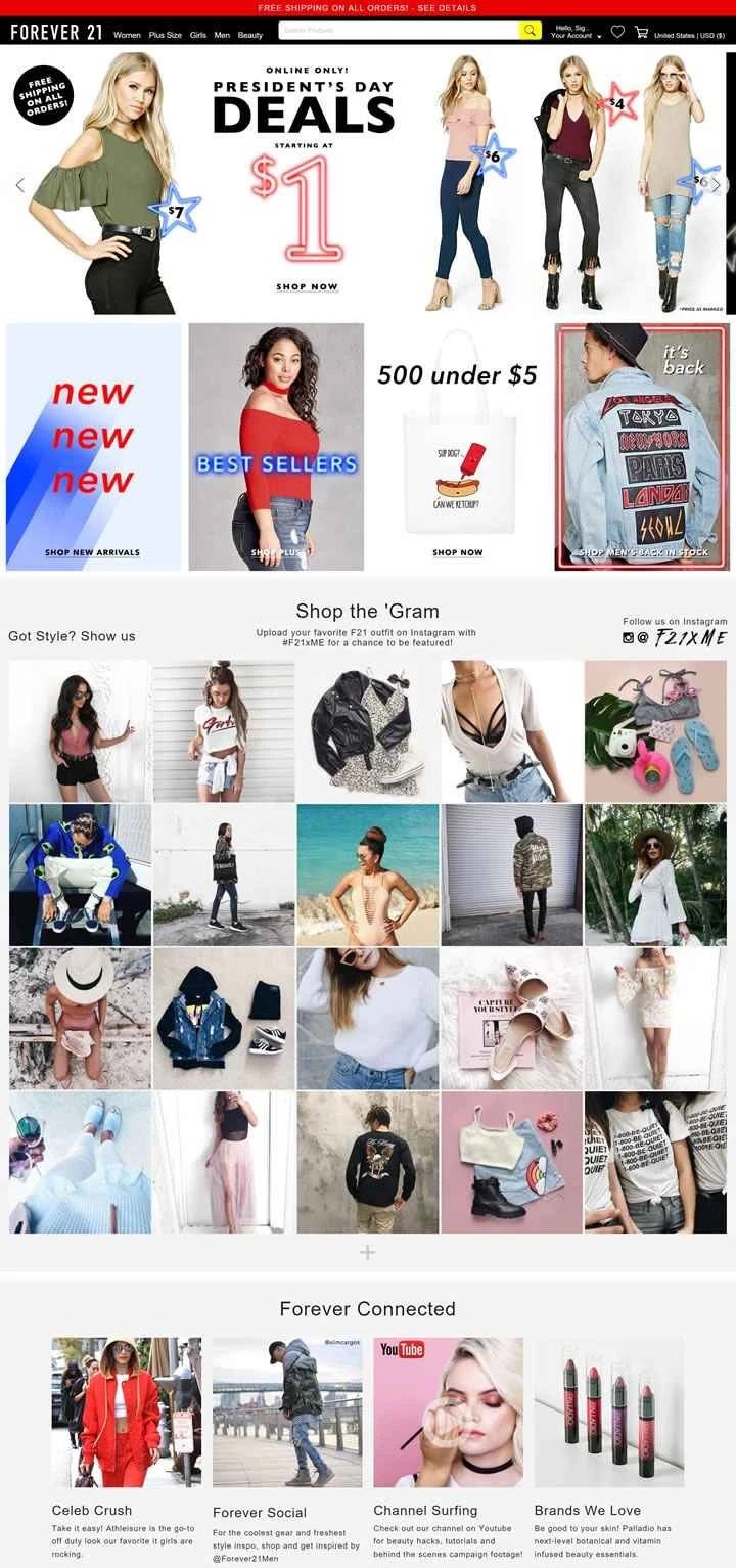フォーエバー21 USウェブサイト：アメリカを代表するファストファッションブランド