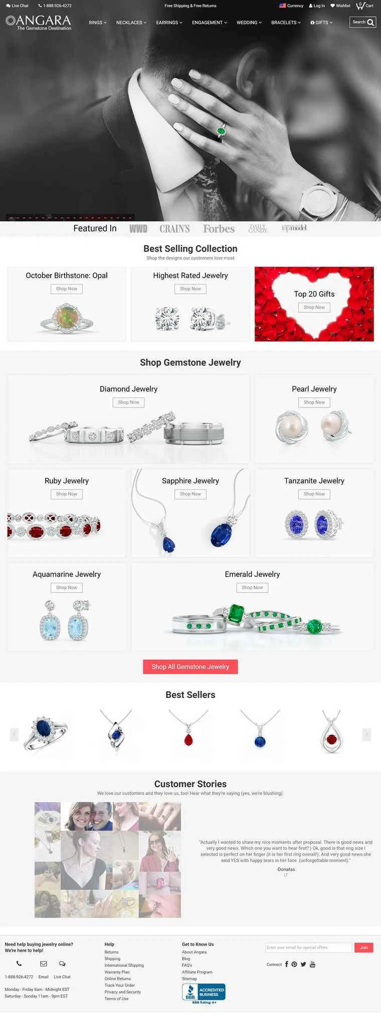 宝石ジュエリーのトップオンライン小売業者、アンガラ