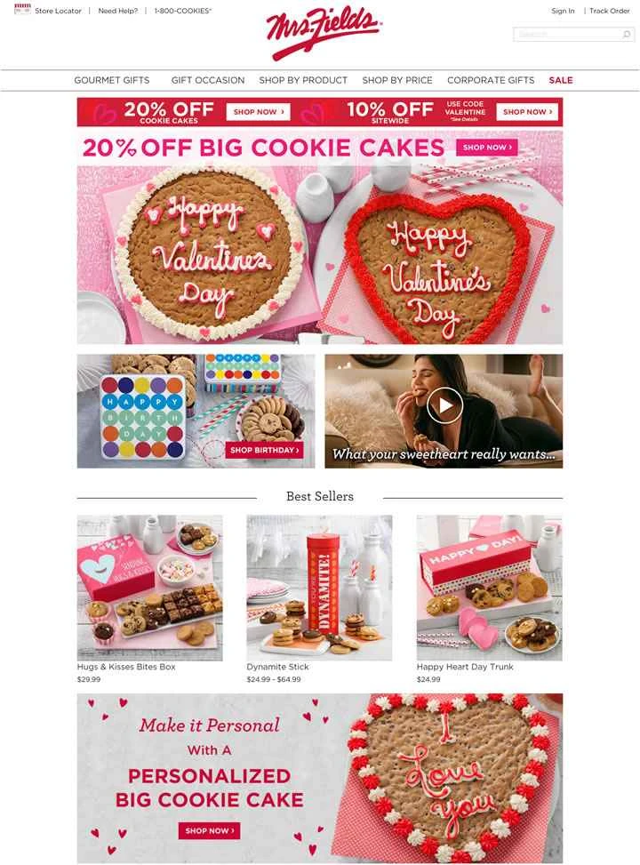 世界一のクッキーチェーン、ミセス・フィールズ・クッキーズ。