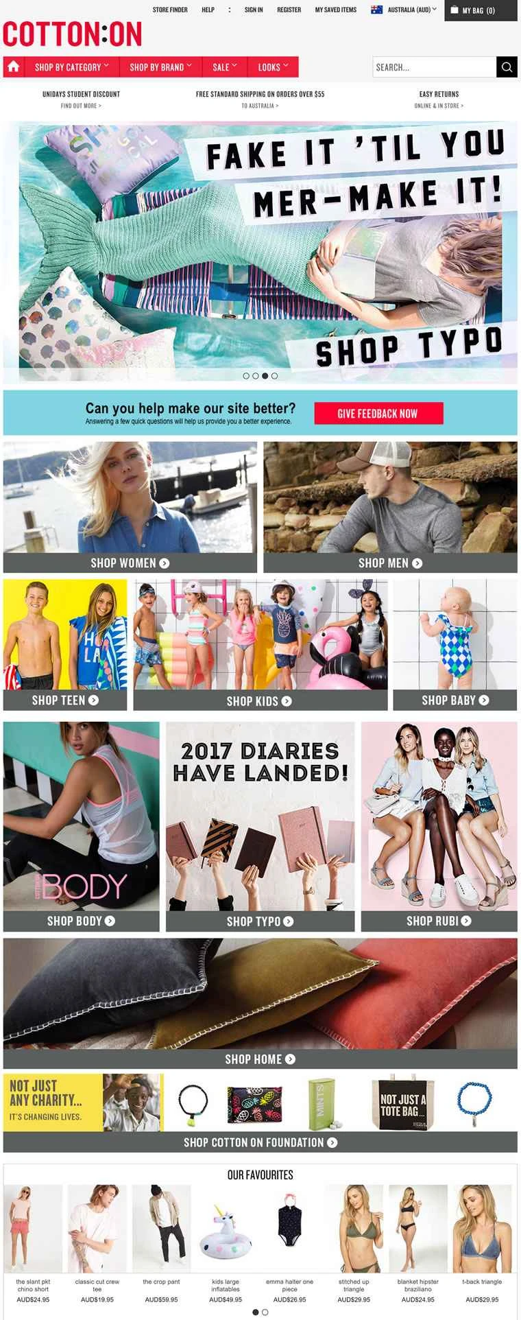 最先端オーストラリアのファストファッションブランド、Cotton On。