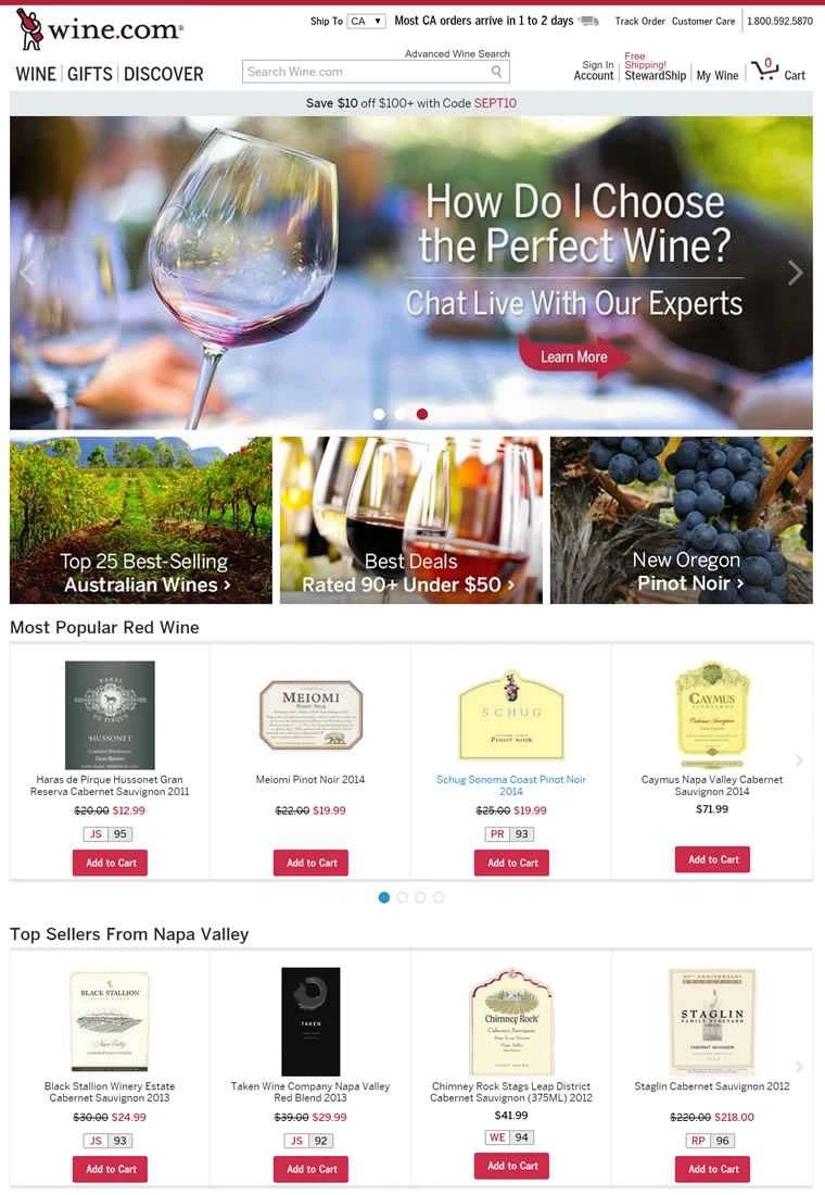 Wine.com は、米国ナンバー 1 のオンライン ワイン ストアです。