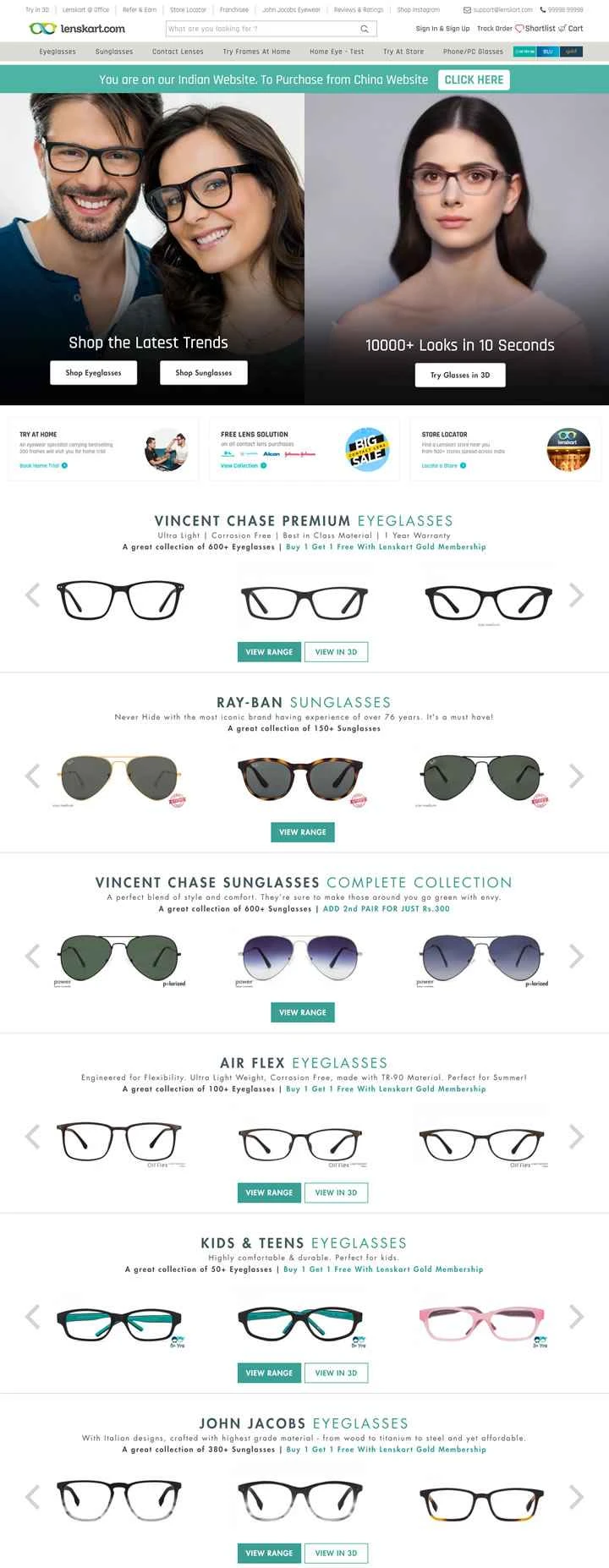 インドの大手オンライン眼鏡小売業者Lenskart