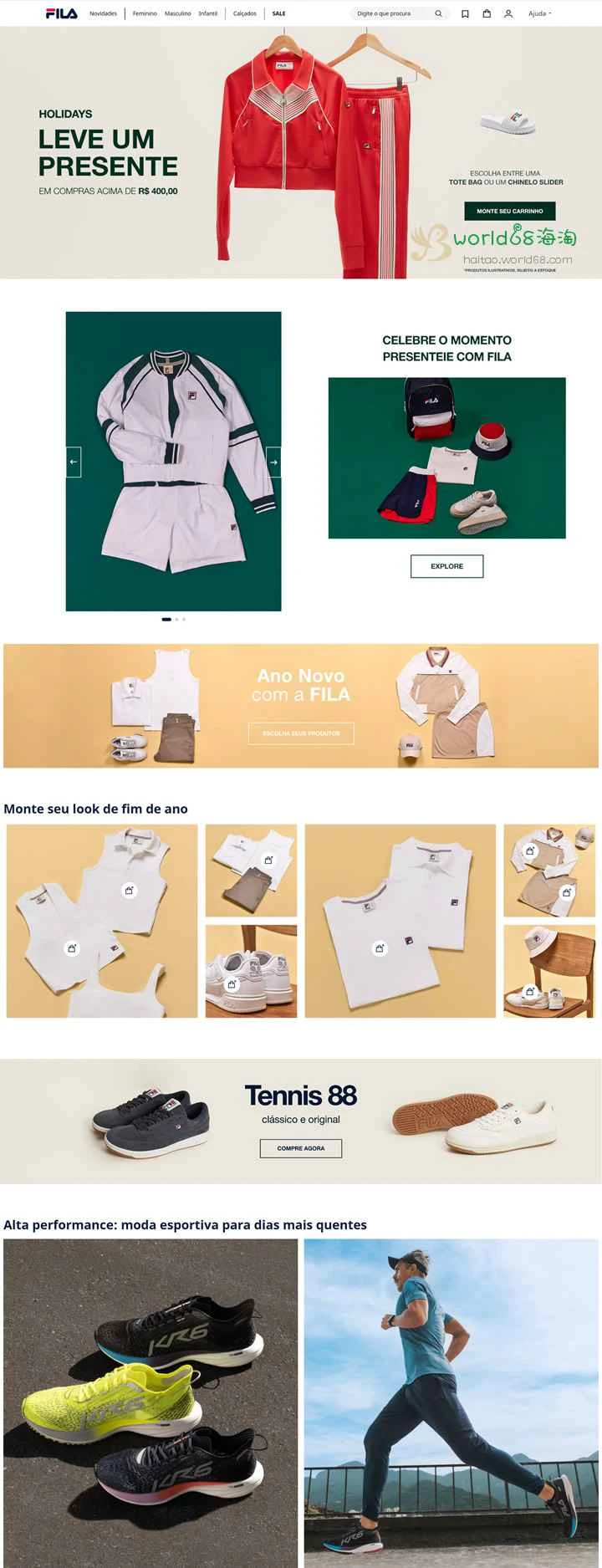 FILAブラジル公式サイト：イタリアのスポーツブランド