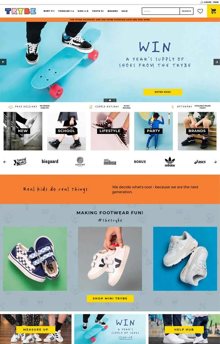 オーストラリアの子供靴オンライン販売：The Trybe