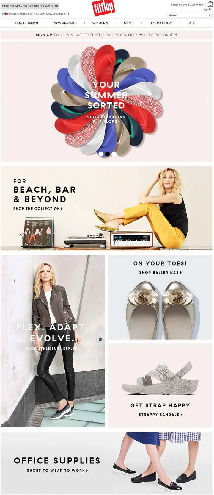 快適な履き心地の靴を専門とするイギリスのブランド、FitFlop。