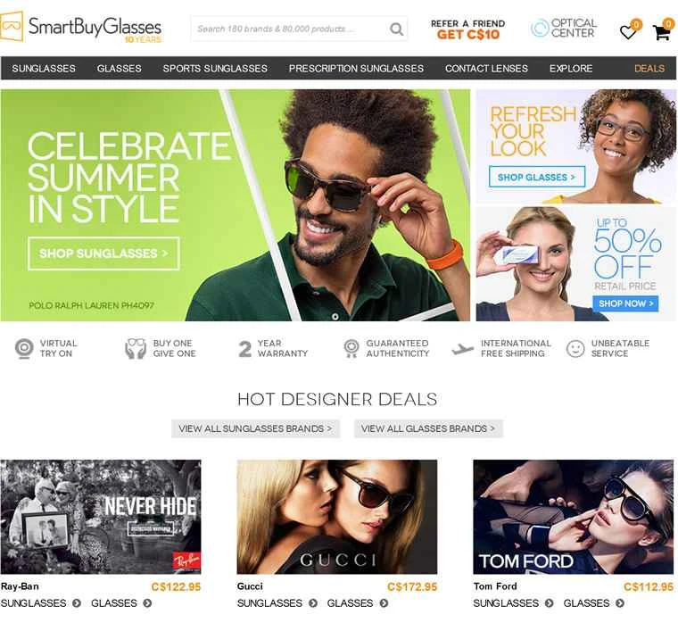 カナダのオンライン眼鏡小売業者、SmartBuyGlasses Canada