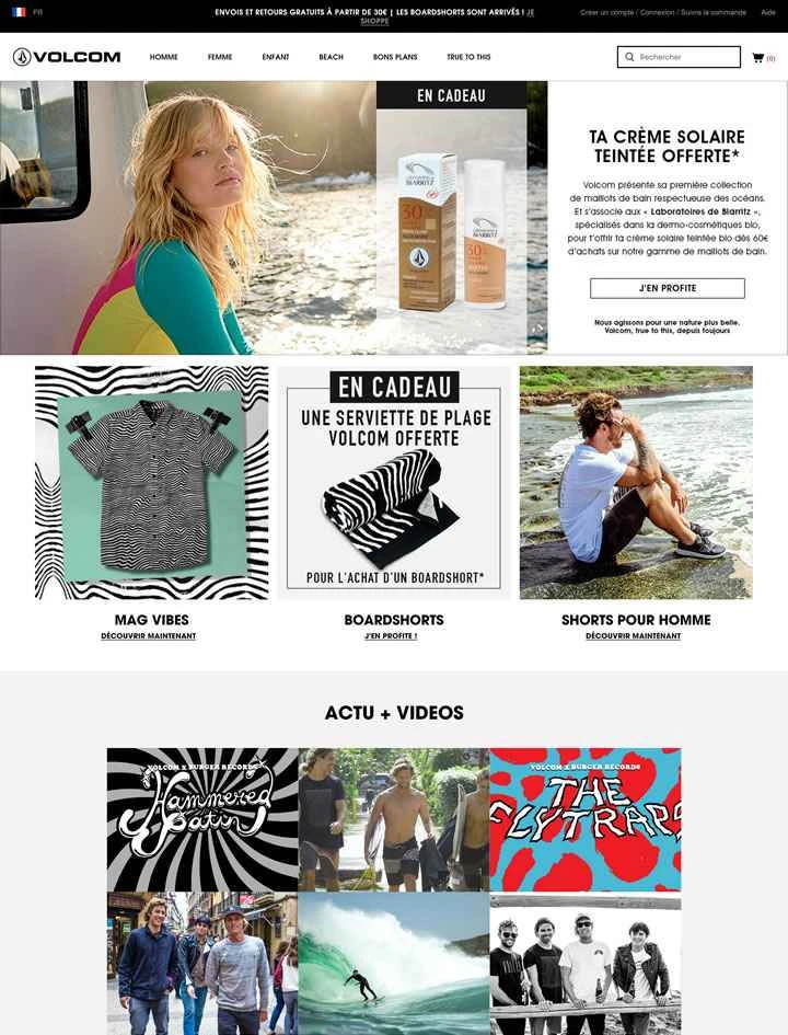 Volcom France公式サイト：アメリカのサーフボードブランド