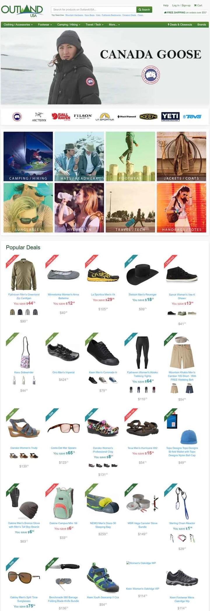 Outland USA は、米国を拠点とするアウトドア用衣料およびギアのオンライン小売業者です。