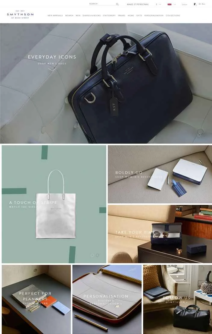 高級文具と革製アクセサリーの伝統的な英国ブランド、スマイソン。