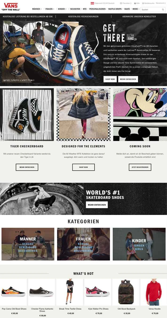 Vans Austria公式サイト：アメリカのオリジナルエクストリームスポーツストリートウェアブランド