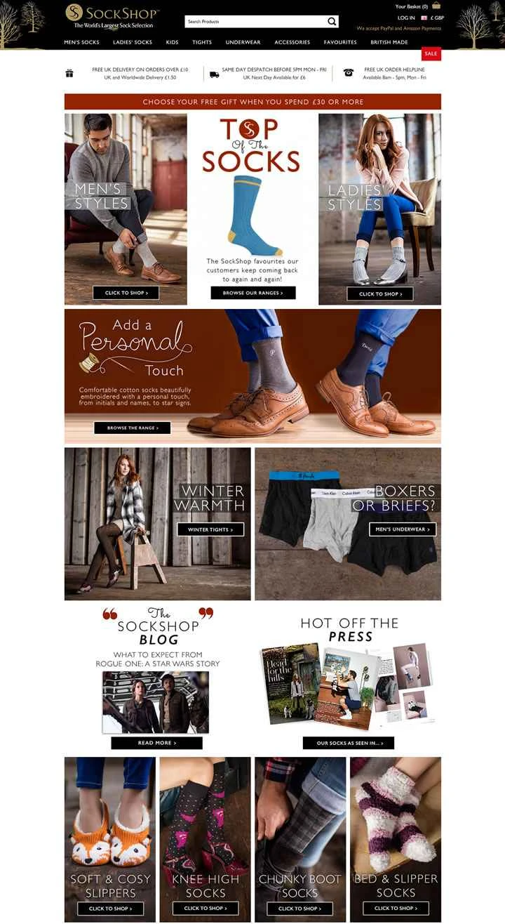 イギリスの靴下屋：Sock Shop