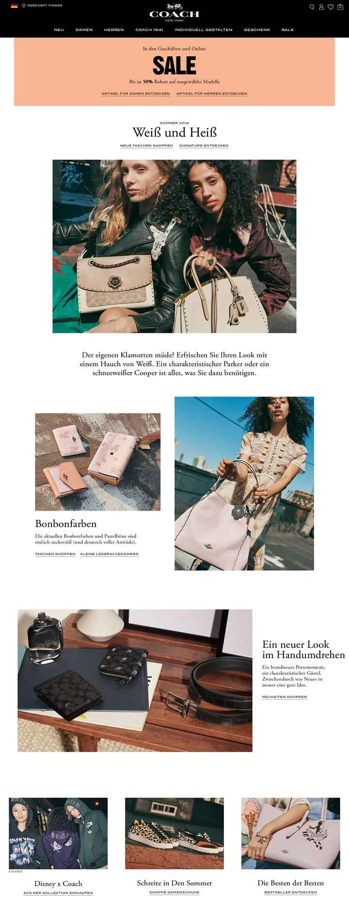 COACH ドイツ公式サイト: 1941 年に設立されたニューヨーク発のモダン ラグジュアリー ブランド。