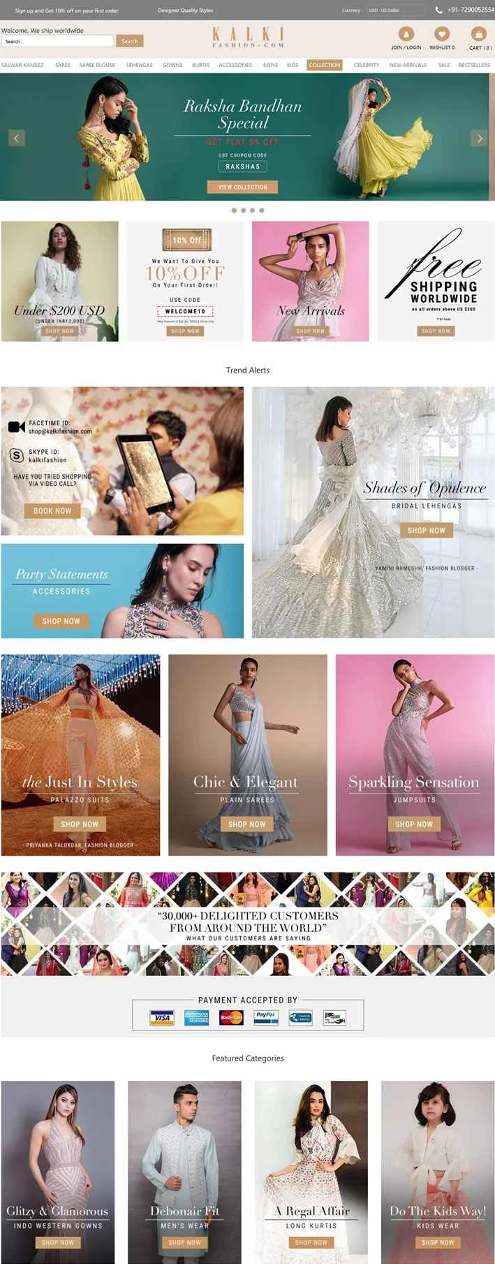 女性用の伝統的なインドの衣装やウェディングドレスを購入：Kalkifashion