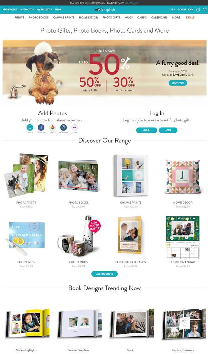Snapfish Ireland: オンライン写真プリントとパーソナライズされた写真ギフト