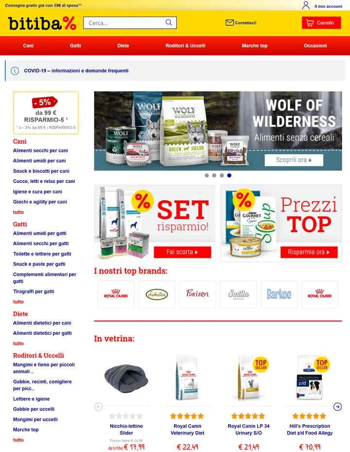 Bitiba Italy: オンラインペットショップ