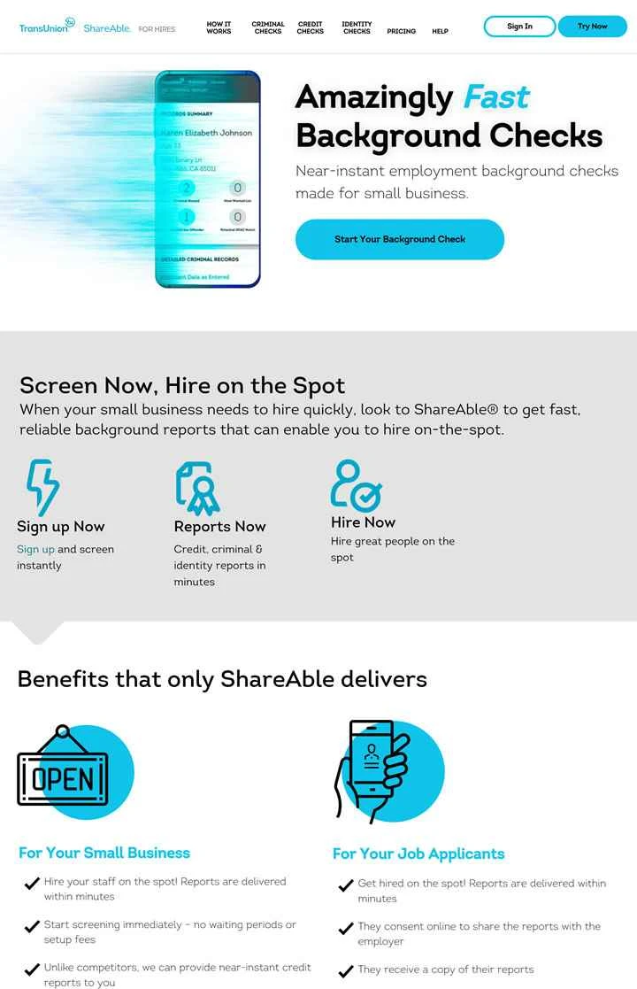 雇用背景調査：ShareAble For Hires