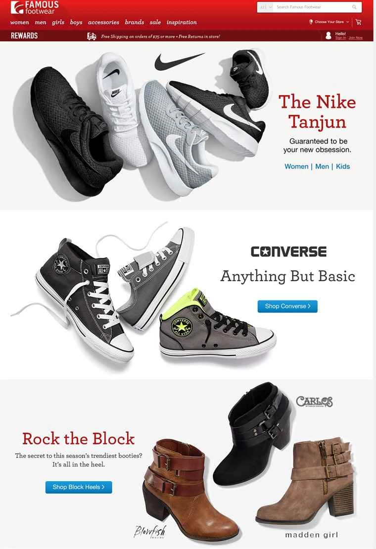 Famous Footwear は、米国を拠点とするブランド靴小売業者のチェーンです。