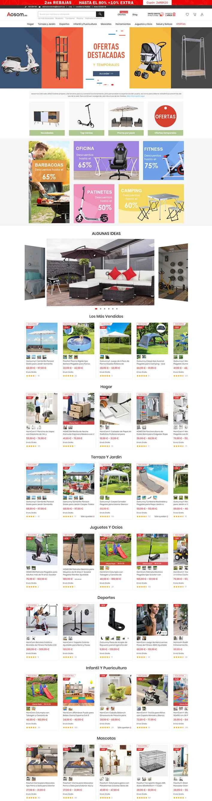 Aosom Spain: オンライン家具ストア
