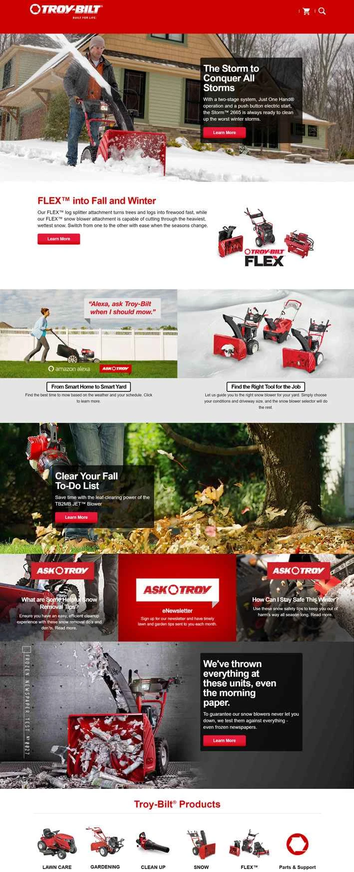 Troy-Bilt 公式サイト: 芝刈り機、除雪機、耕運機など