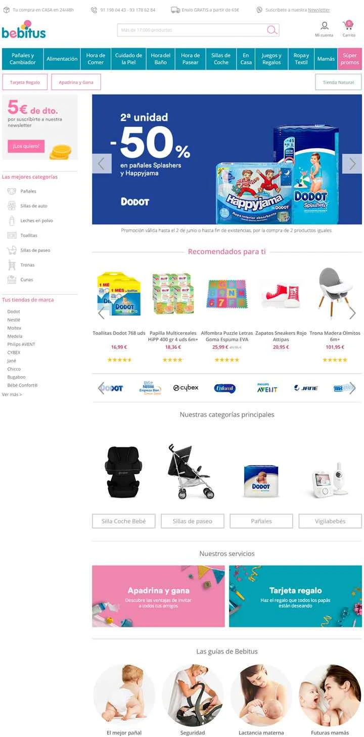 スペイン最大のベビー用品オンラインストア、Bebitus