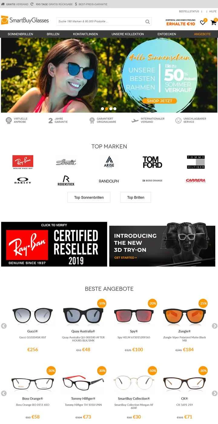 SmartBuyGlasses ドイツ: サングラスと眼鏡を購入