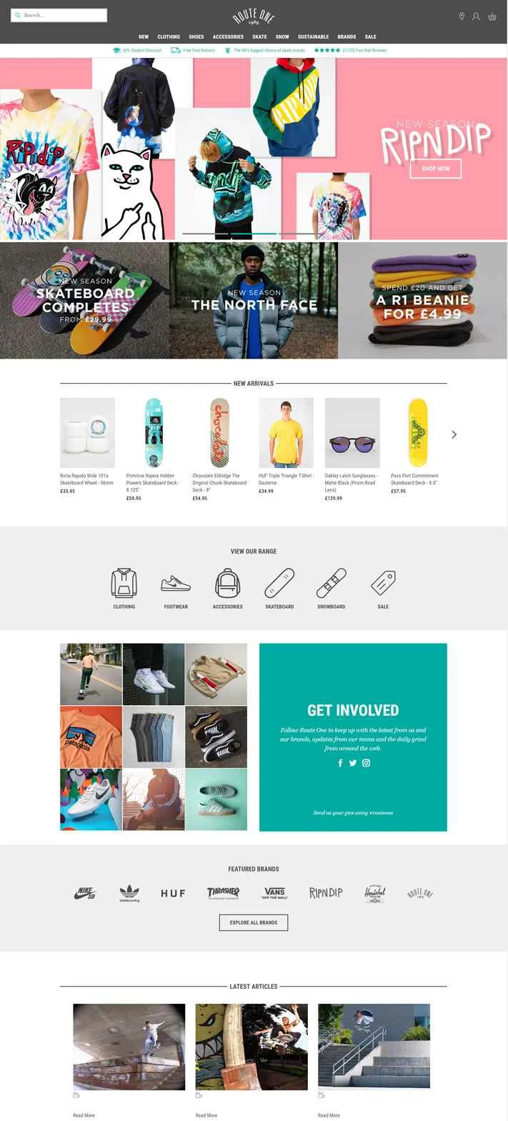 英国最大のスケートボードブランドの選択肢、Route One。