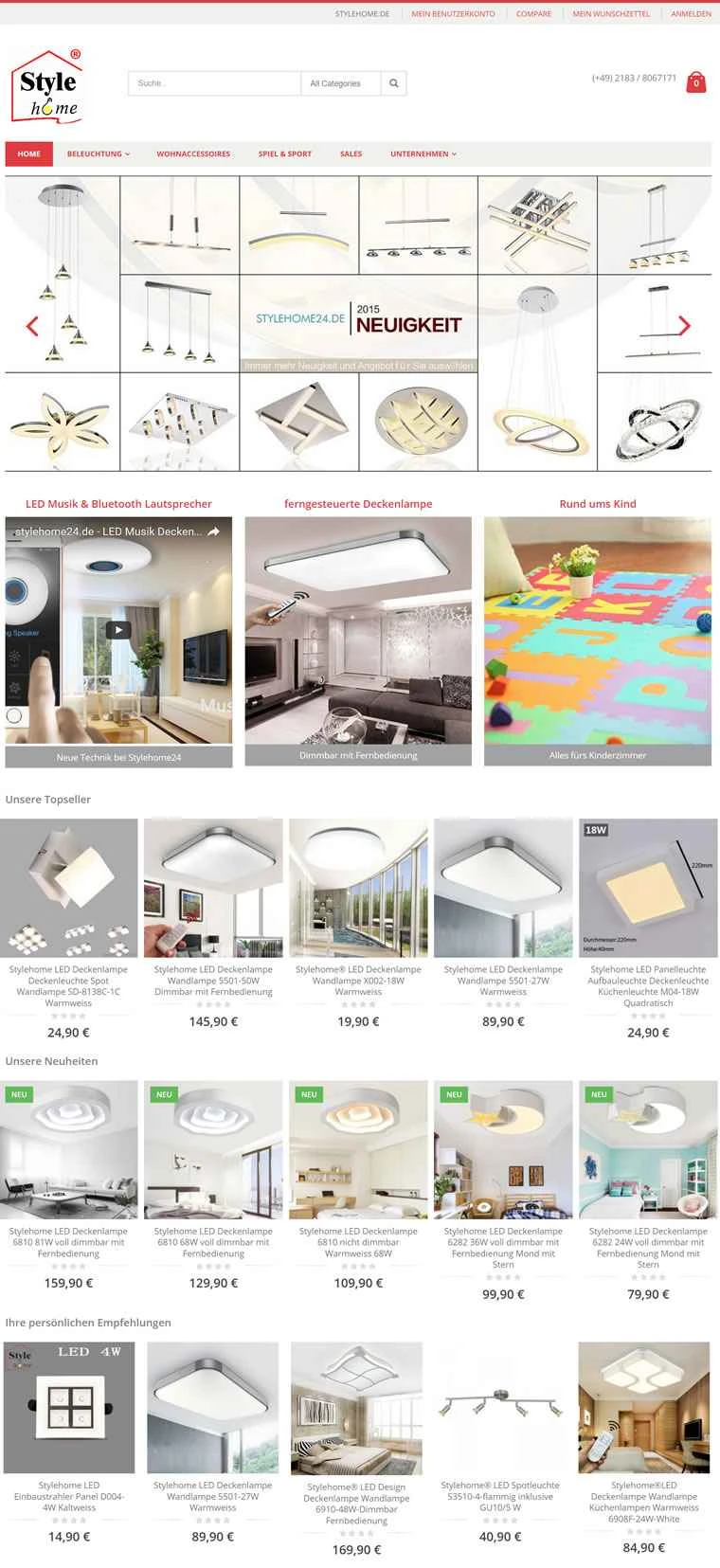 Style-home.de は、照明や家具を低価格で購入できるドイツのウェブサイトです。