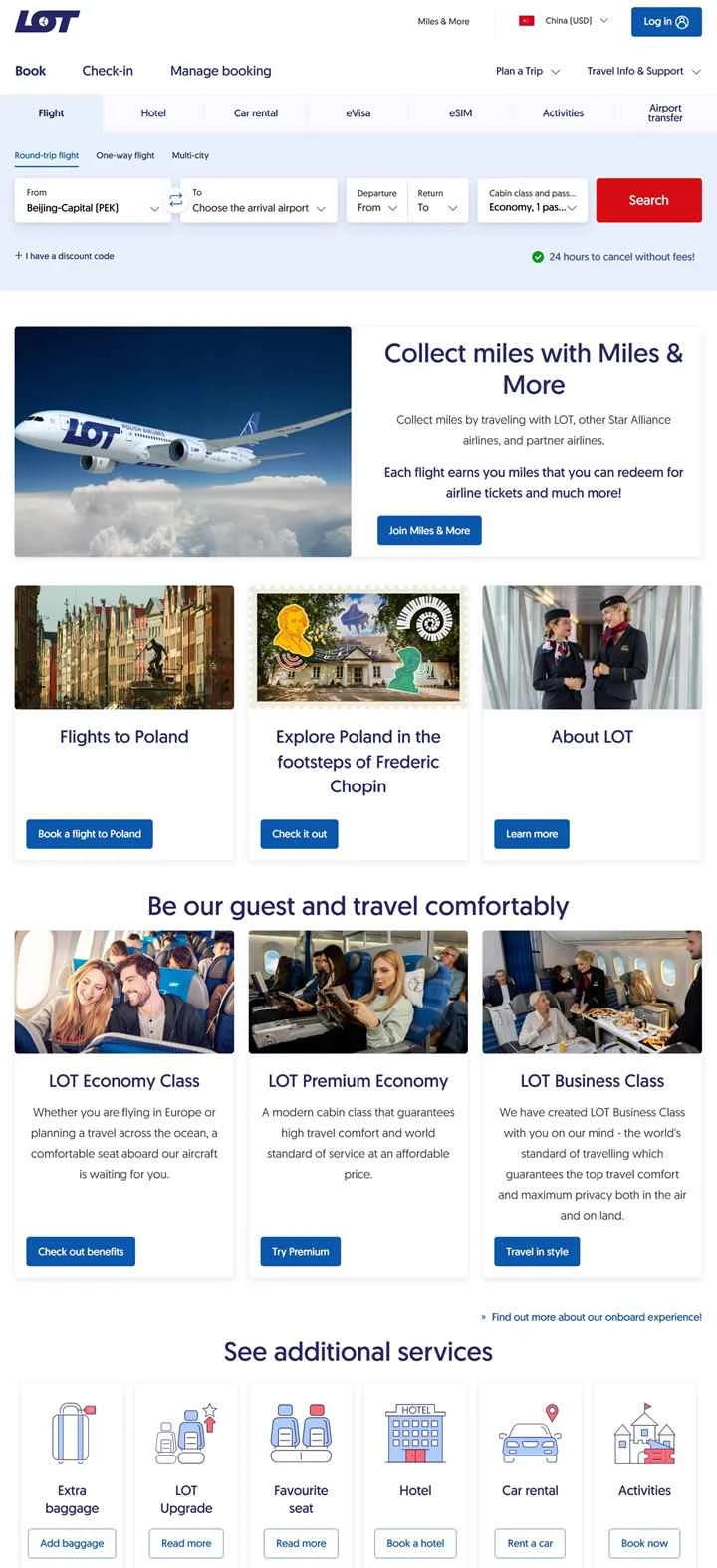 LOTポーランド航空公式サイト：LOTポーランド航空