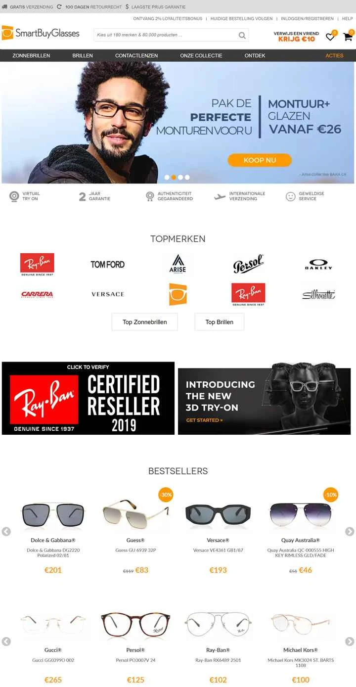 SmartBuyGlasses オランダ: サングラスと眼鏡を購入