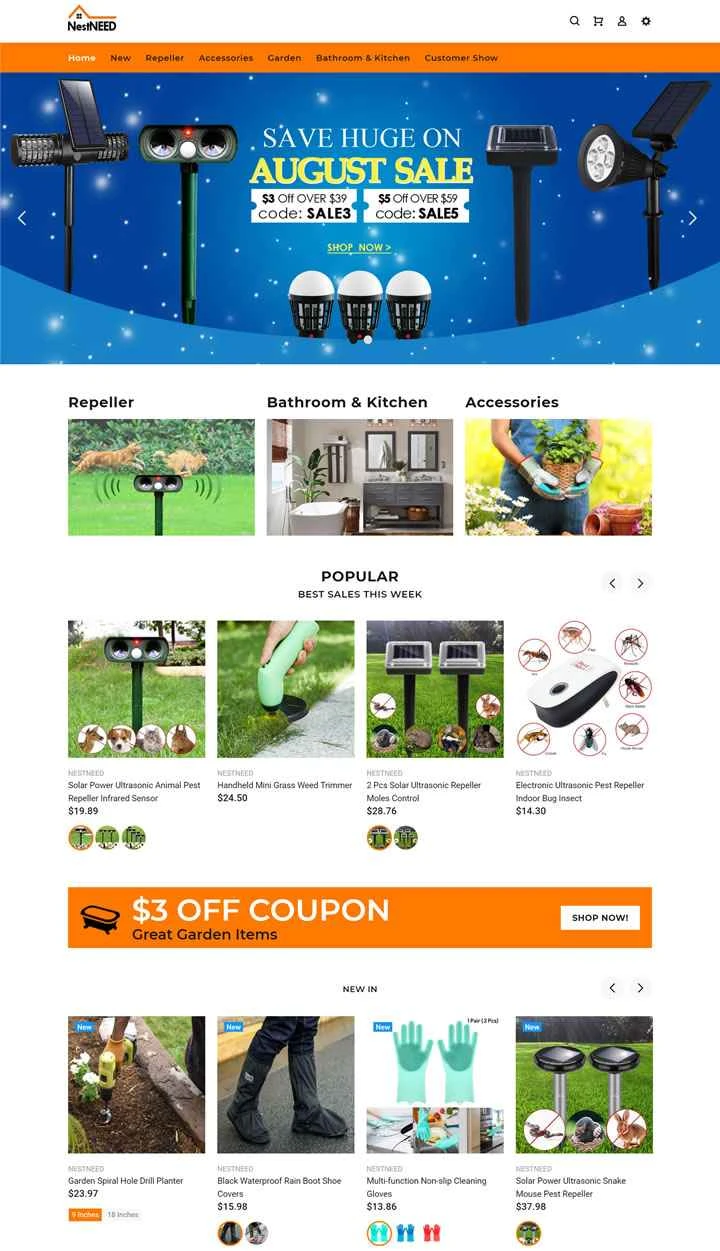 Nestneed は、アメリカのキッチンおよびガーデンツールのオンライン ストアです。