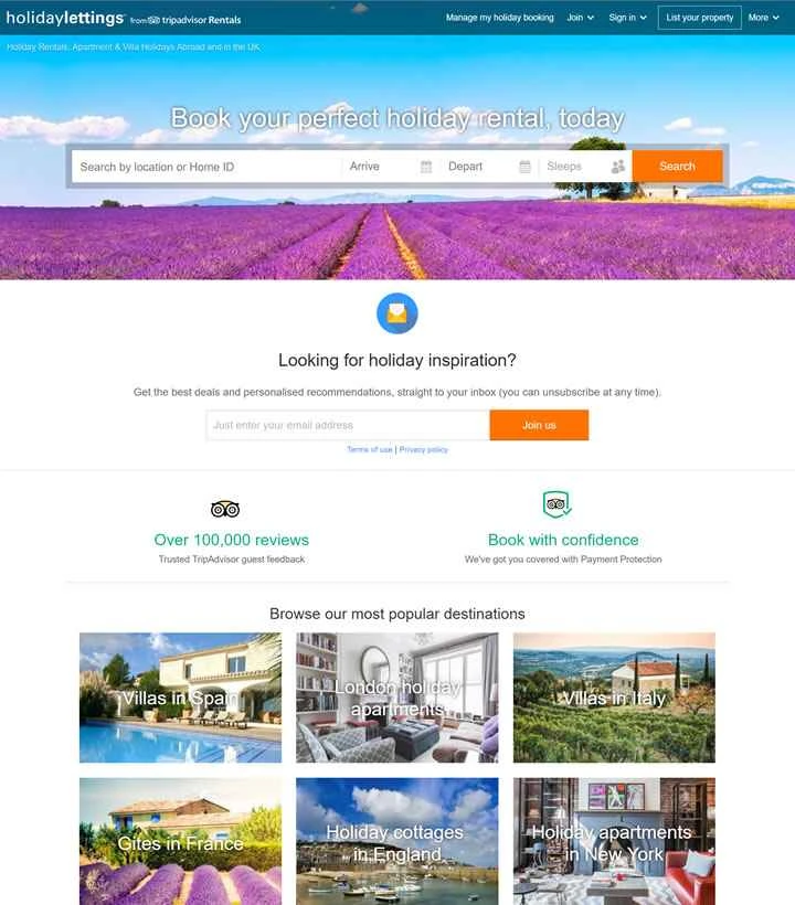 HolidayLettings UK: 最高の休暇用アパートメント、ヴィラ、自炊式の宿泊施設を予約しましょう。